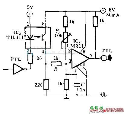 计算机光电隔离接口电路图  第1张