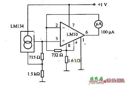 LM134的电子温度计电路图  第1张