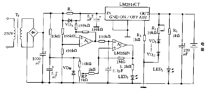 铅蓄电池充电器电路图  第1张