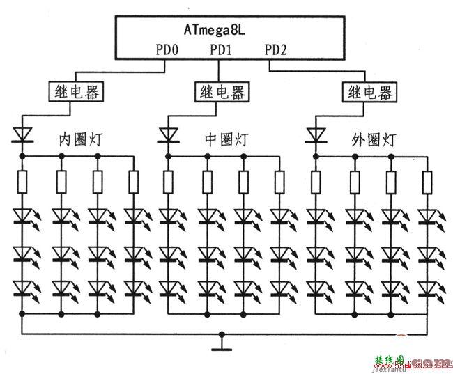 单片机控制LED灯电路图  第1张