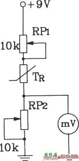 T-121温度传感器构成电子温度表电路图  第1张