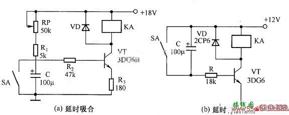 晶体管时间继电器电路图  第1张
