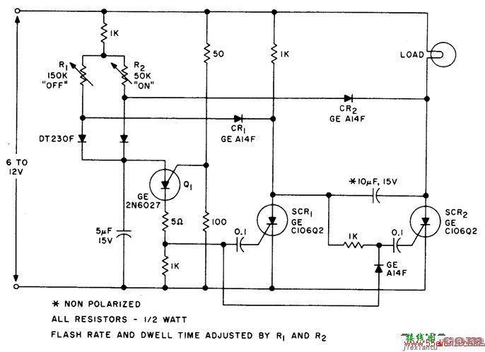 直流闪光的可调时间电路  第1张