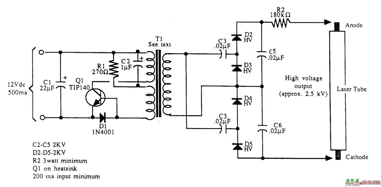 12V氦氖激光高压电源电路  第1张