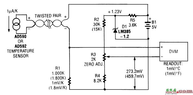 远程温度传感电路  第1张