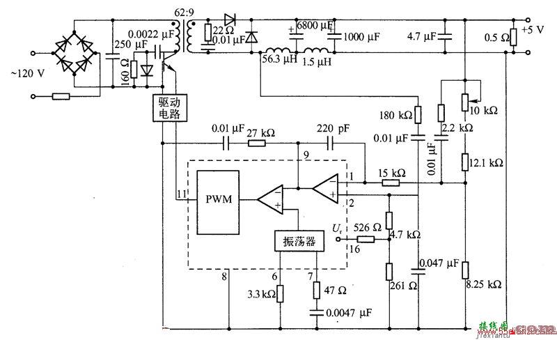 正激开关稳压电源电路图  第1张