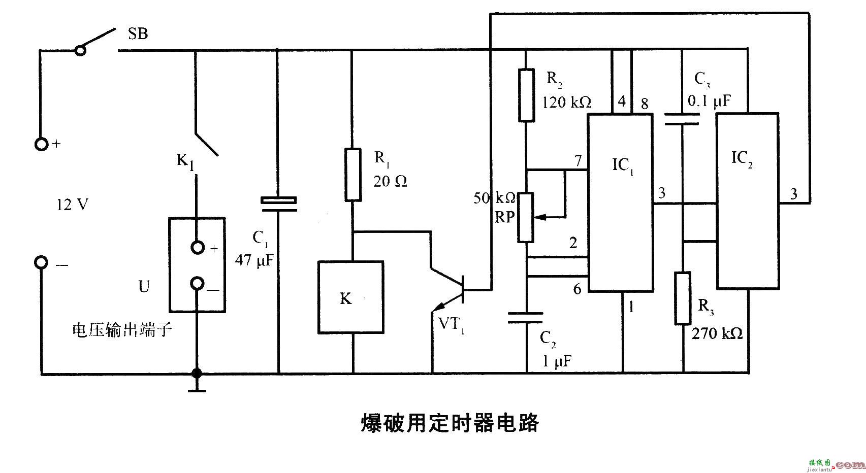 爆破用定时器电路  第1张