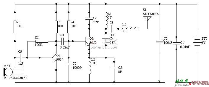单管无线发射电路图  第1张