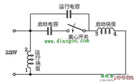 单相电机双电容接线图和接线方法  第4张