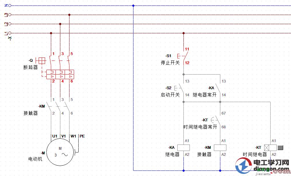 电动机延时启动的两种接线方法原理图解  第4张