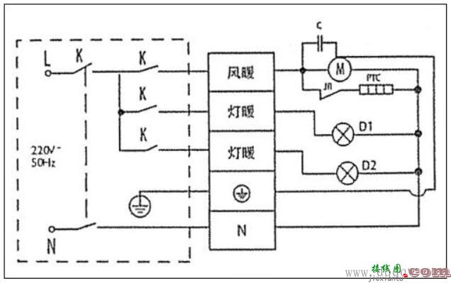 卫生间浴霸怎么接线？卫生间浴霸接线方法图解大全  第2张