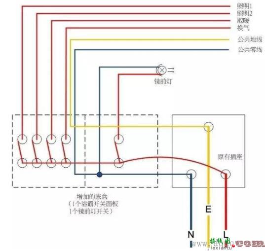 卫生间浴霸怎么接线？卫生间浴霸接线方法图解大全  第6张