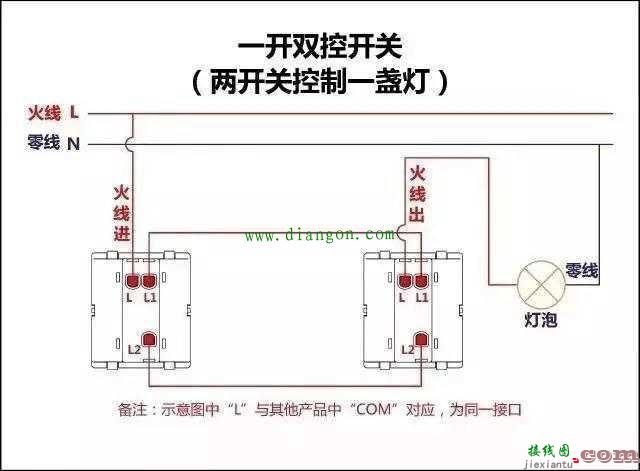 3种双控开关的接线方法，注意不要接错了！  第2张