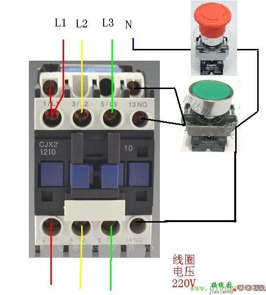 交流接触器辅助触点和线圈接线方法  第1张