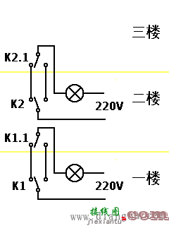 多层楼梯间灯接线方法_多层楼梯开关接线图  第1张