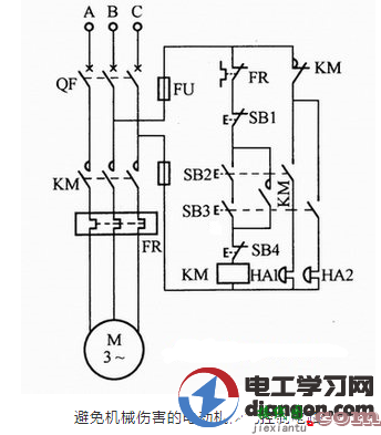 异步电动机两地控制接线图  第1张