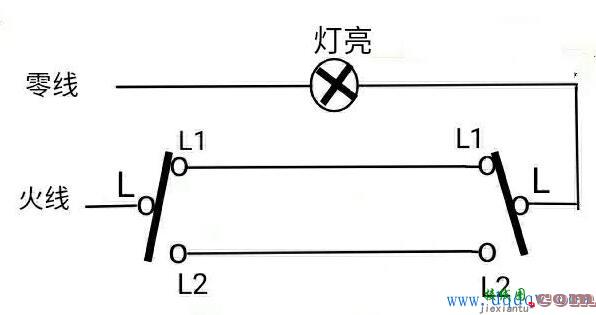 一个灯两个开关控制怎么接线?2个开关控制1个灯实物接线图图解  第3张