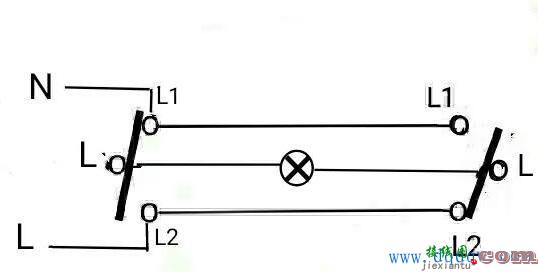 一个灯两个开关控制怎么接线?2个开关控制1个灯实物接线图图解  第7张