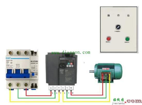 变频器正反转怎么接线?变频器控制电机正反转实物接线图  第1张