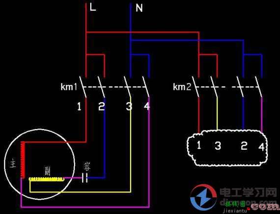 220V单相电机正反转怎么接线？单相电机开关正反转接线图  第7张