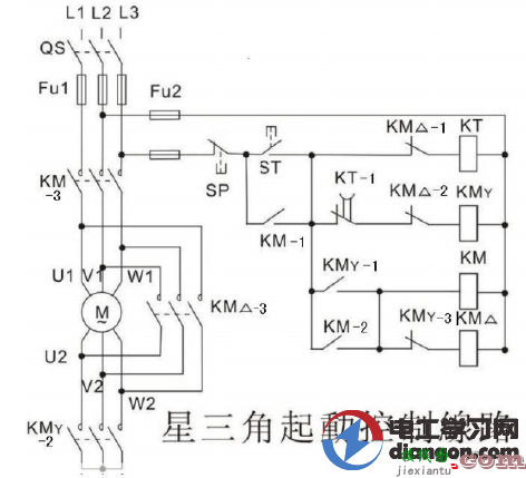 星三角起动原理及实物接线图分析  第1张