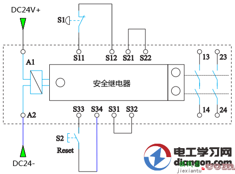 安全继电器在水泥厂低压进线柜实物接线图  第1张