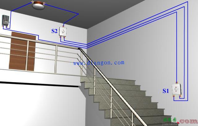 两个开关控制一盏灯怎么接线图解  第2张