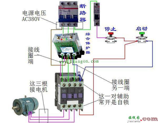 电动机综合保护器实物接线图  第1张