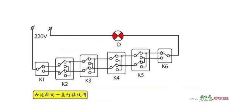 一开多控怎么接线图解  第1张