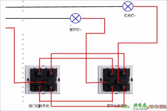 家用照明开关接线图  第1张