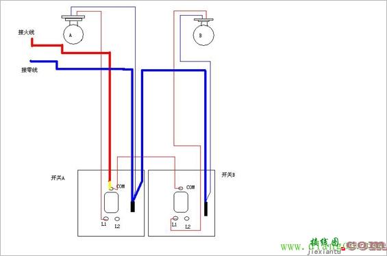 家用照明开关接线图  第3张