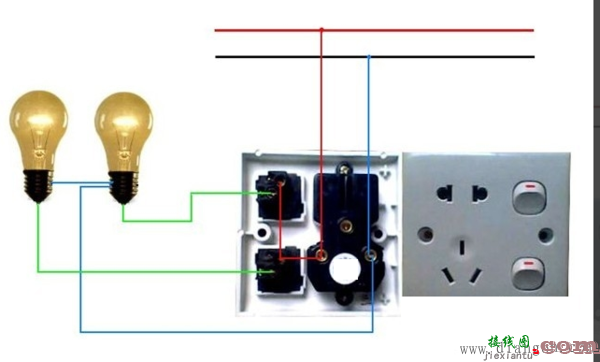如何接双控开关插座?双控开关带插座接线图  第1张