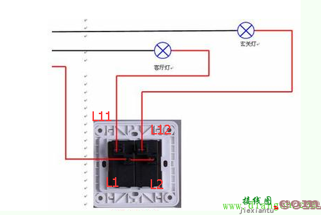 双开单控开关接线图_双开双控开关接线图解  第1张