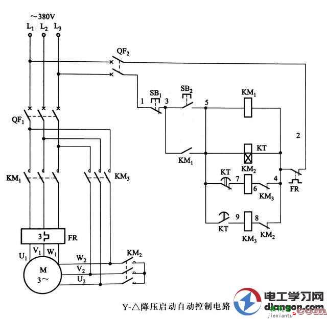 星三角启动电机线该怎接线？星三角启动电路图及其原理  第4张