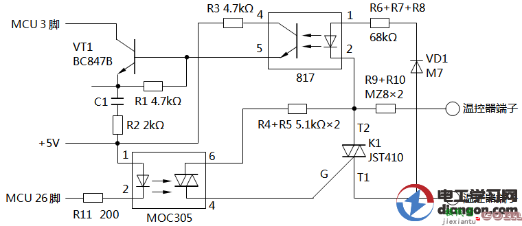 温控器单路晶闸管移相触发输出电路图讲解  第1张