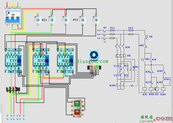 电动机星三角启动主电路图  第2张