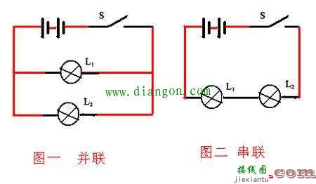 灯泡串联和并联电路图  第1张