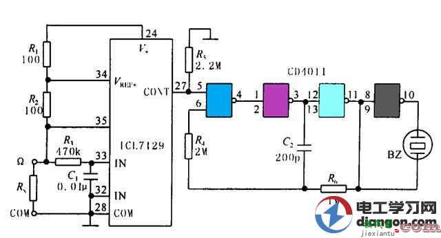 数字万用表蜂鸣档能测电阻吗？万用表蜂鸣器电路图  第1张