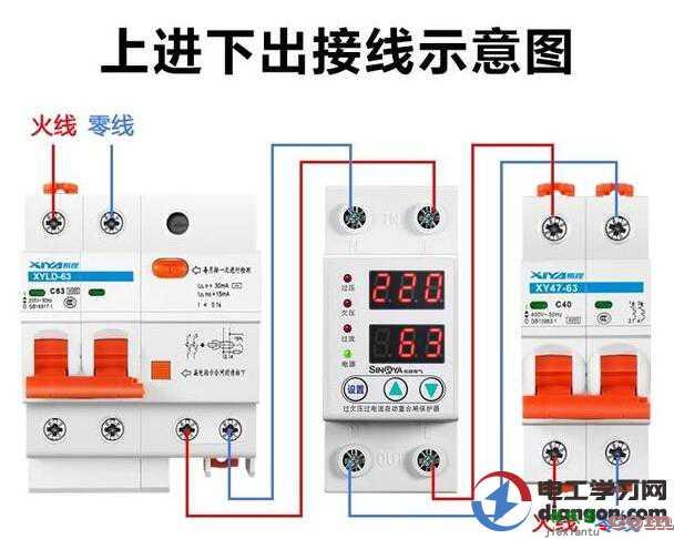 家用防雷器带过电压，过电流断开电路，待电压电流恢复平稳后自动合闸开关接线原理  第2张