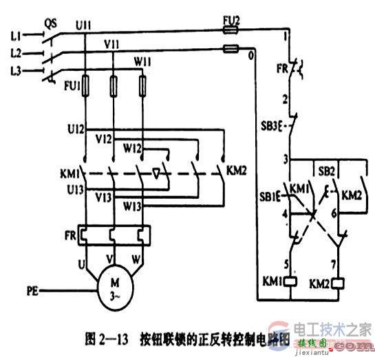 三相电动机正反转控制线路电路图  第3张