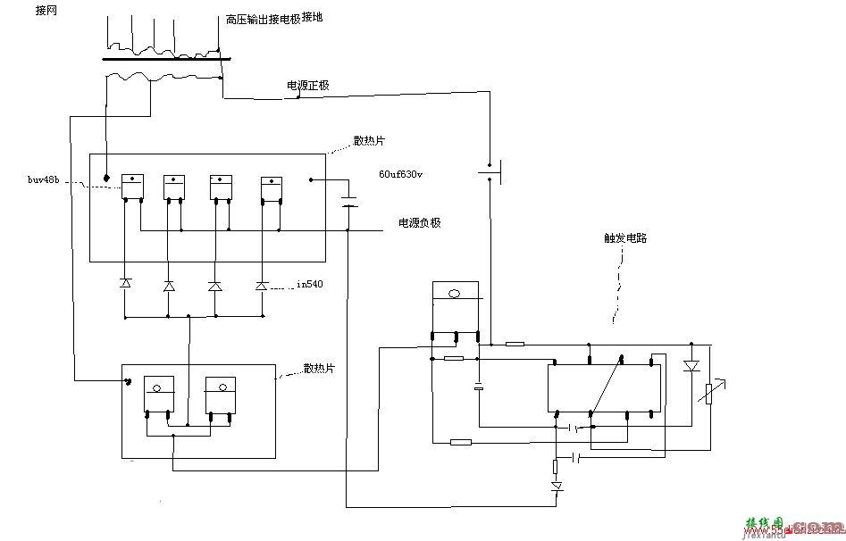 脉冲电子捕鱼器电路图  第1张