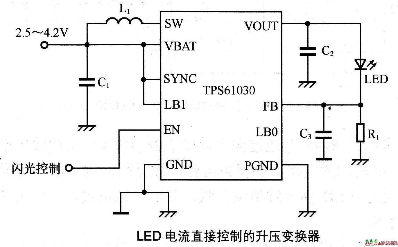 LED电流直接控制的升压变换器  第1张