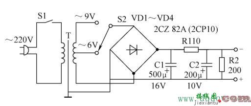 6V/9V可调整流电路原理  第1张