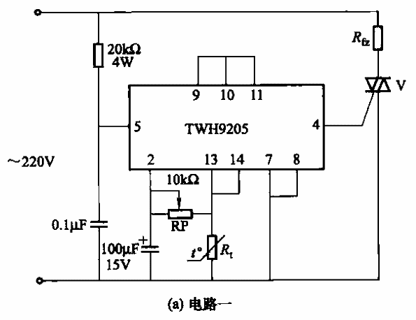 由TWH9205型集成电路组成的自动温控电路a  第1张