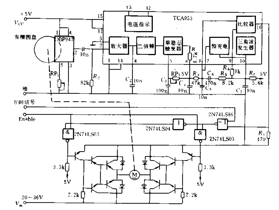 TCA955原理框图和应用实例  第1张