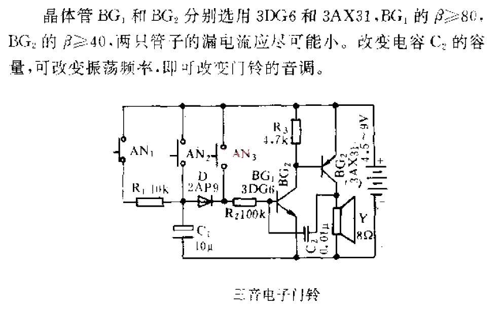 三音电子门铃  第1张