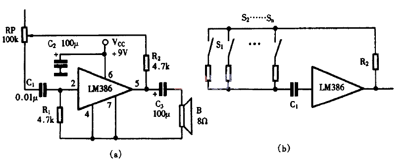 巧用LM386作单音阶发生器电路图  第1张