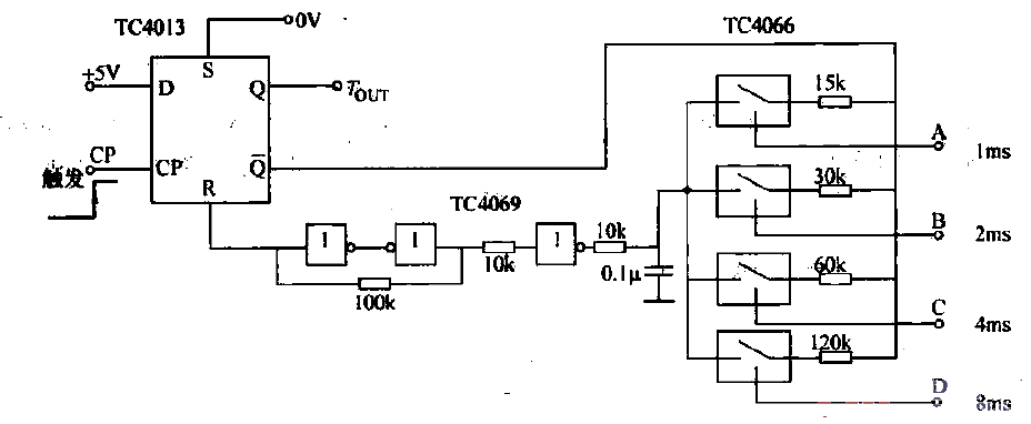 由TC4013和模拟开关TC4066构成的可编程定时电路  第1张