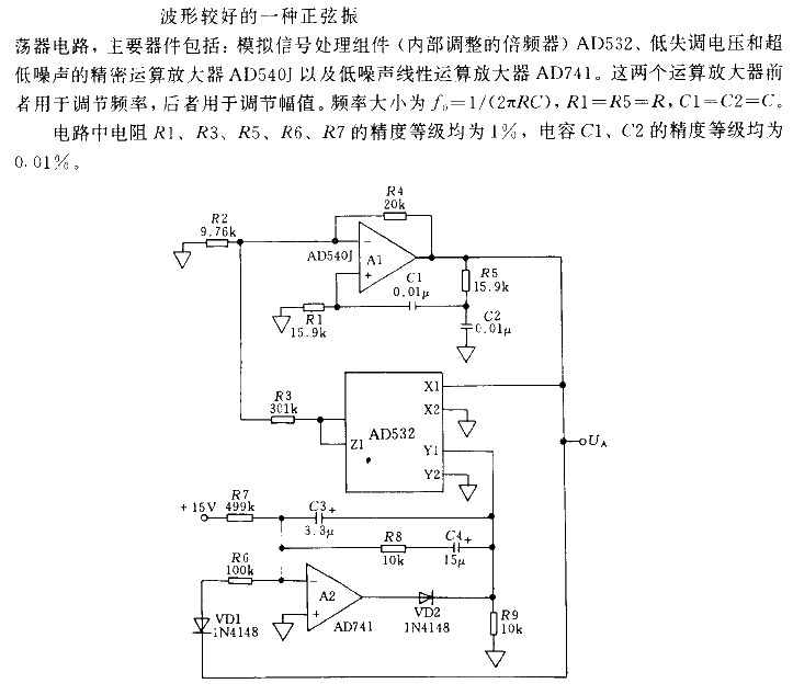 具有小失真的正弦振荡器电路  第1张