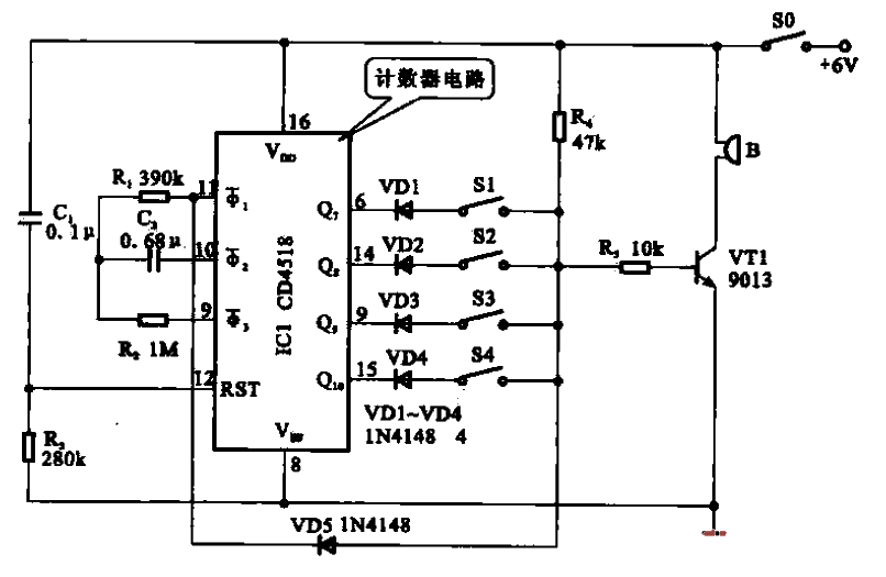 厨房定时器电路  第1张